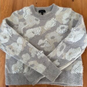 Rag & Bone Distressed Camo Knit Sweater Cropped Wool Blend Size S